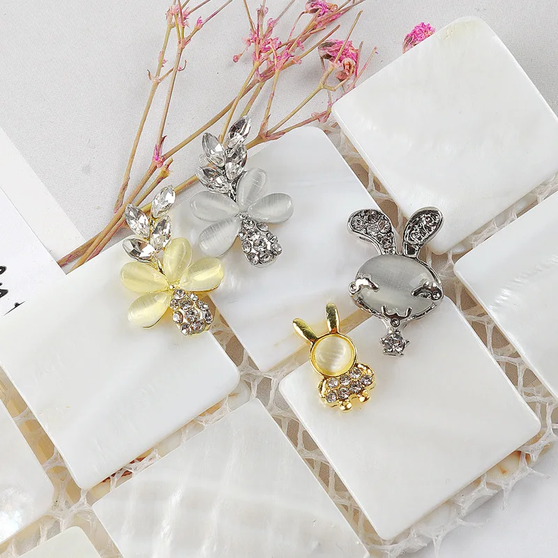 10 шт. аксессуары для бриллиантов Золотой/Серебряный лебедь кролик 3D Подвески