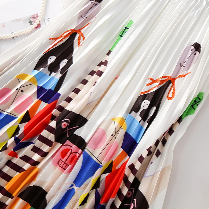 Женская длинная Плиссированная юбка средней длины с высокой талией в