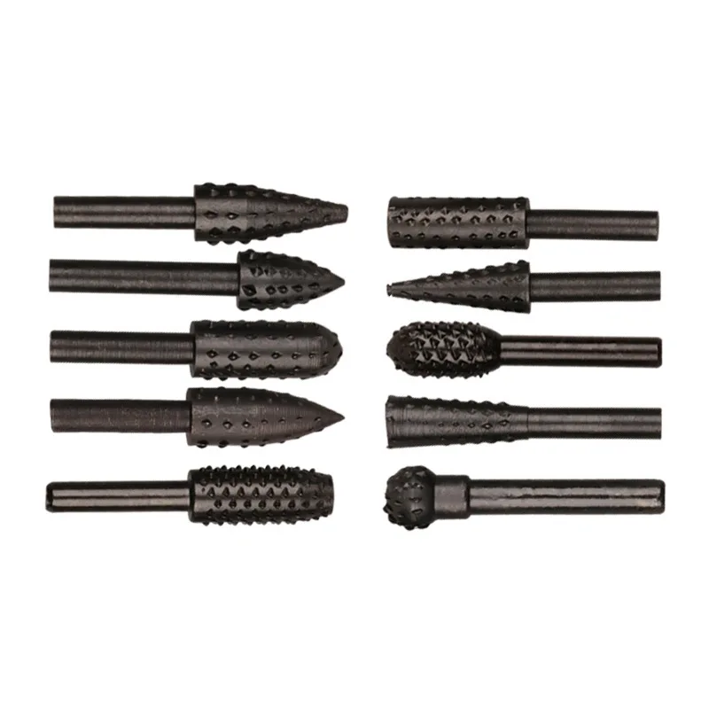10 PCS Electric Grinder Grinding Head High Speed Steel Woodworking Rotary File Milling Cutter Carving Knife | Инструменты