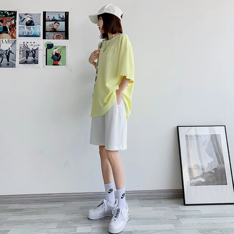 

Gray Sports Shorts Women's Loose Summer Students Slimming Straight Short Pants Casual Wide-Leg Half Pants