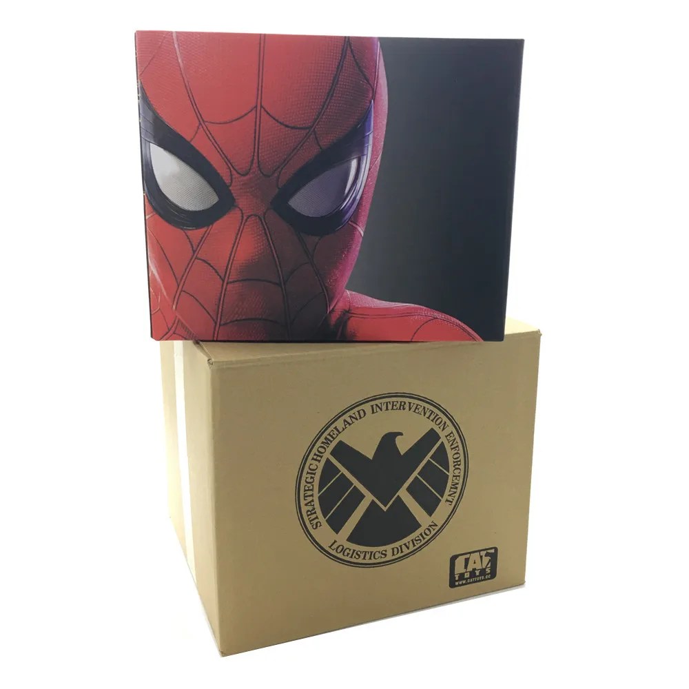 Marvel Avengers Spiderman 1:1 Cosplay Mask Eyes Electric PVC Action Figure Toys | Игрушки и хобби