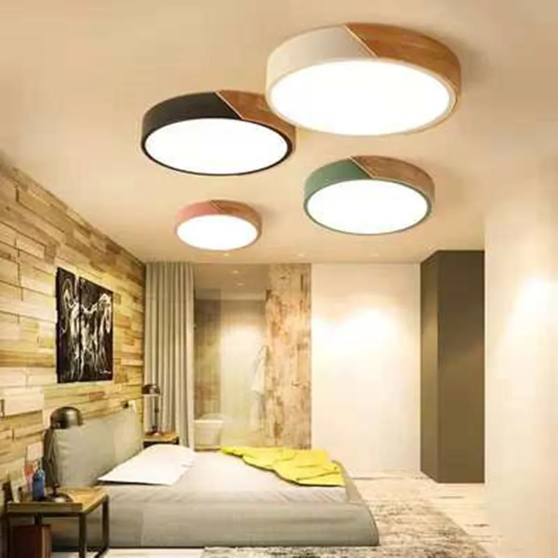 Скандинавский дуб приложение с регулируемой яркостью светодиодные потолочные