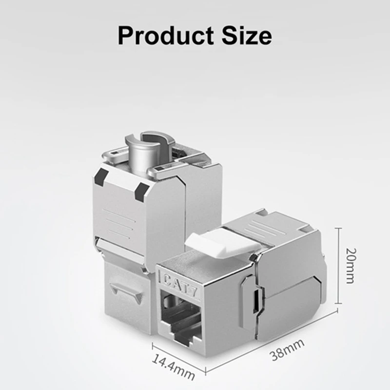 RJ45 Keystone Cat7 Cat6A Shielded FTP Zinc Alloy Module 10GB Network Keystone Jack Connector Adapter Cat7 Rj45