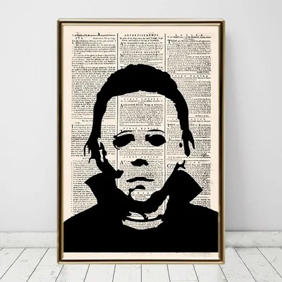 Постер для рукоделия винтажный крафт-стиль ретро старые газеты ужас фильм