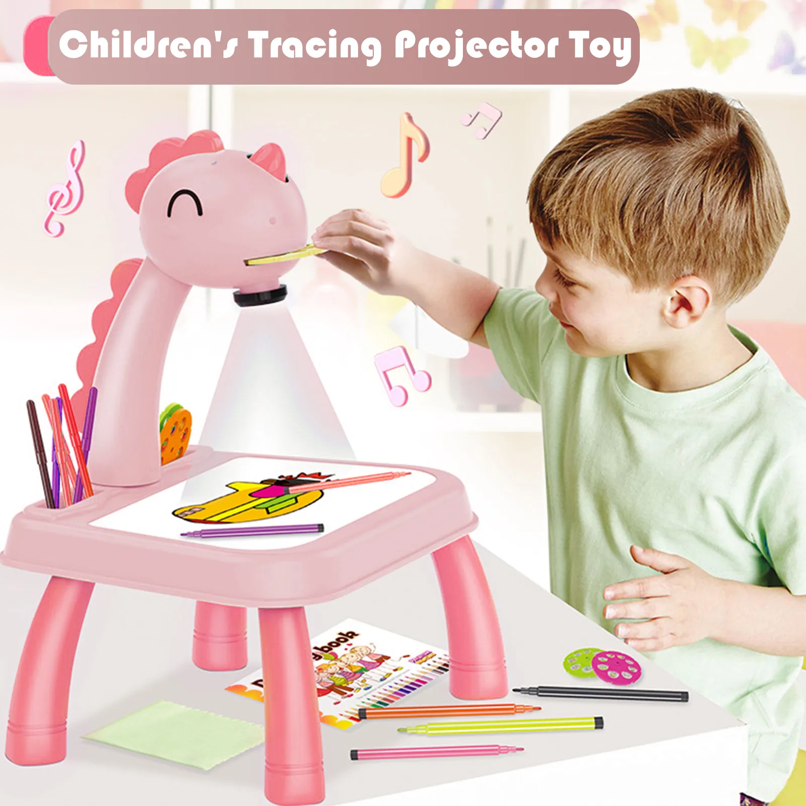 

Children Led Projector Painting Art Drawing Table Light Toy For kids Painting Board Desk Educational Learning Paint Tools Toys
