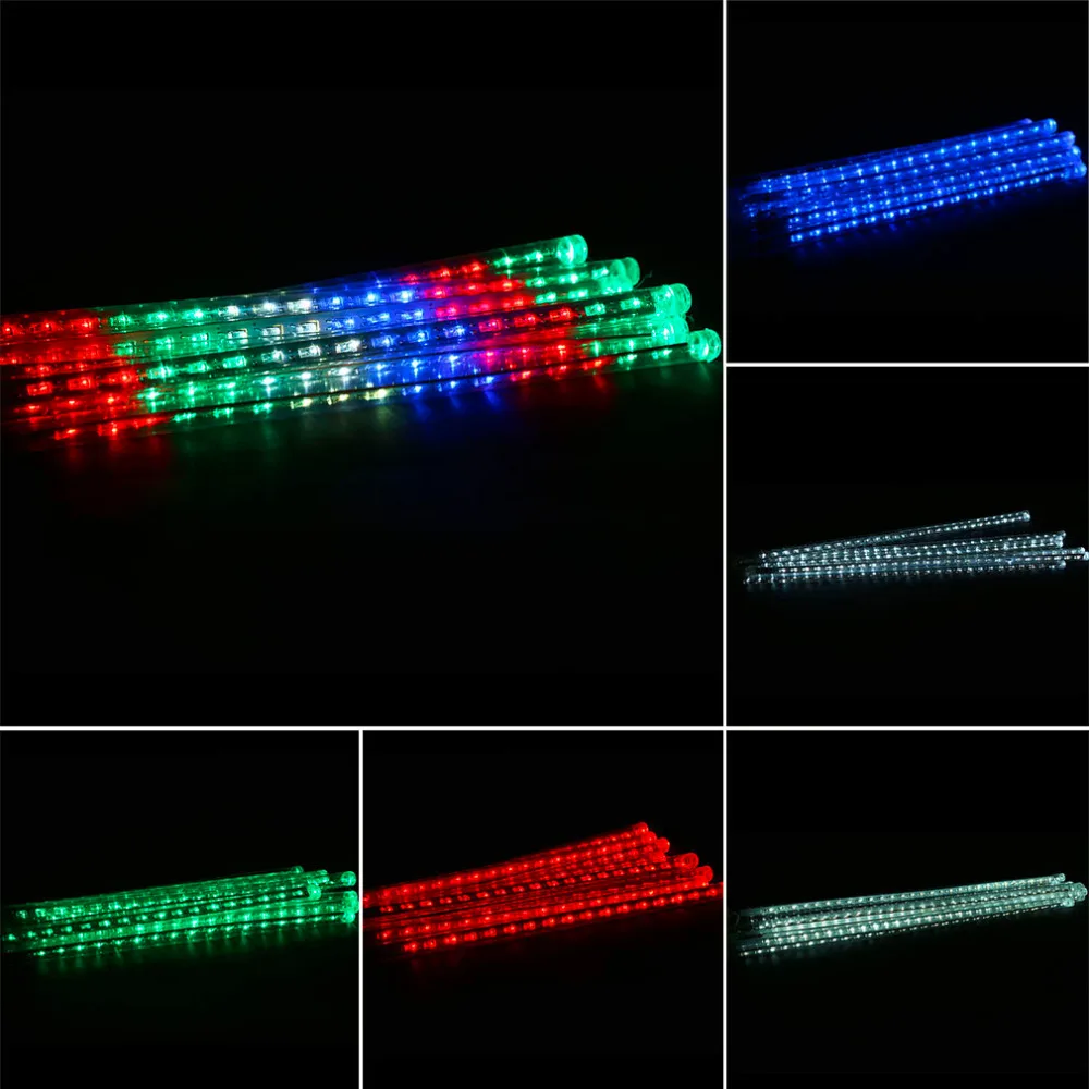 

6 Colors 50CM Meteor Shower Rain 8 Tubes Waterproof Bright LED Lights Outdoor Christmas Festival Decoration Lamp EU/US Plug