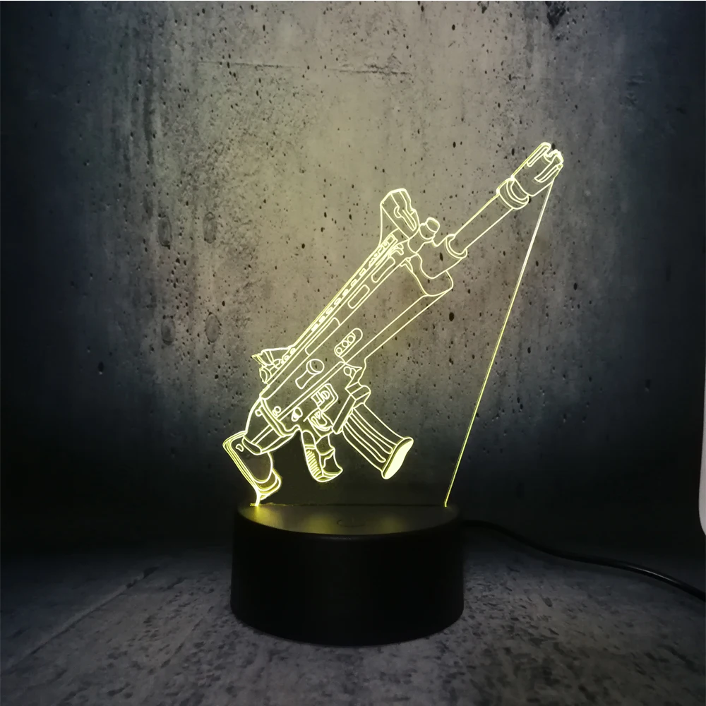 Крутой 3D игрушечный пистолет светодиодный ночник светильник битва рояль игра PUBG