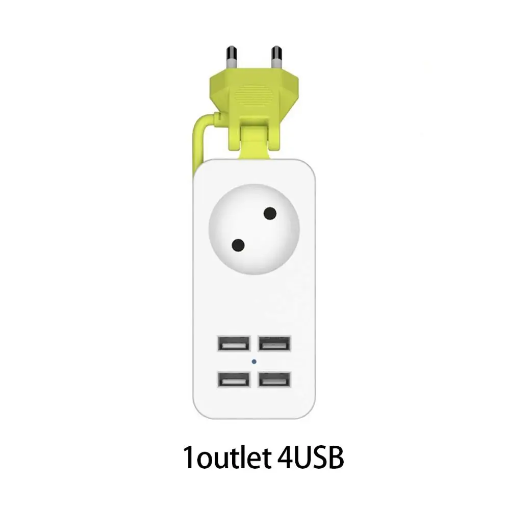 1 AC Outlet 4 USB Штепсельная Вилка европейского стандарта, блок питания, 2 разъема переменного тока, адаптер для путешествий, 1200 Вт, несколько переносных, 4 порта USB, зарядное устройство, розетка 1,5 м, для смартфонов, планшетов - Цвет: 1 AC Outlet 4 USB