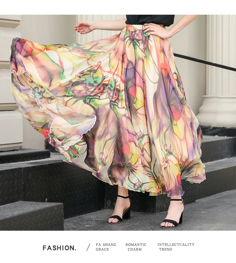 Женская длинная юбка в английском стиле летняя пляжная А-силуэта с высокой