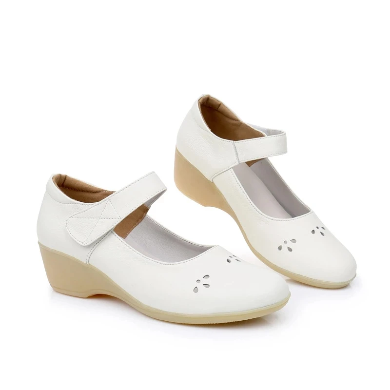 Женская обувь из натуральной кожи на танкетке и высоком каблуке | Обувь