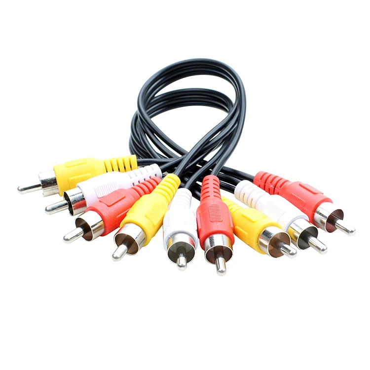 ТВ приставка Lotus красная белая желтая одна точка два RCA 3 штекера на 6 AV аудио и