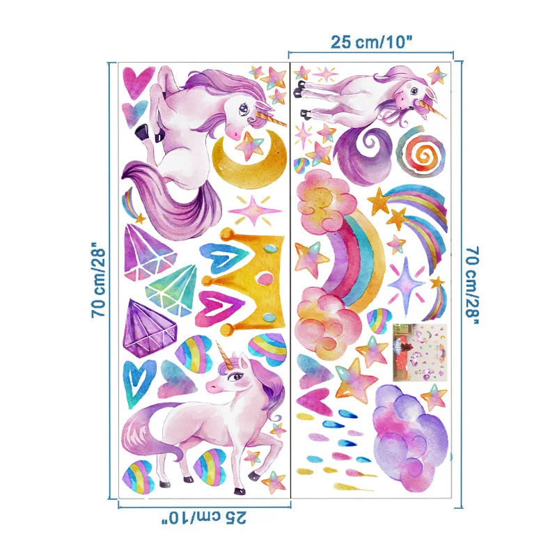 

Cute Unicorn Pattern Wall Stickers For Kids Bedroom Decoration Removable Cartoon Unicorn Wall Sticker Home Decor Mural Art Decal