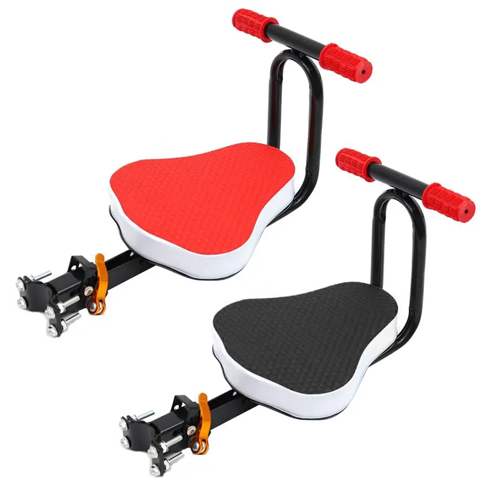 Child Bike Foldable Front Seat Metal Front Mount Baby Kid Bicycle Carrier With Handrail For Mountain Bikes Hybrid Bikes