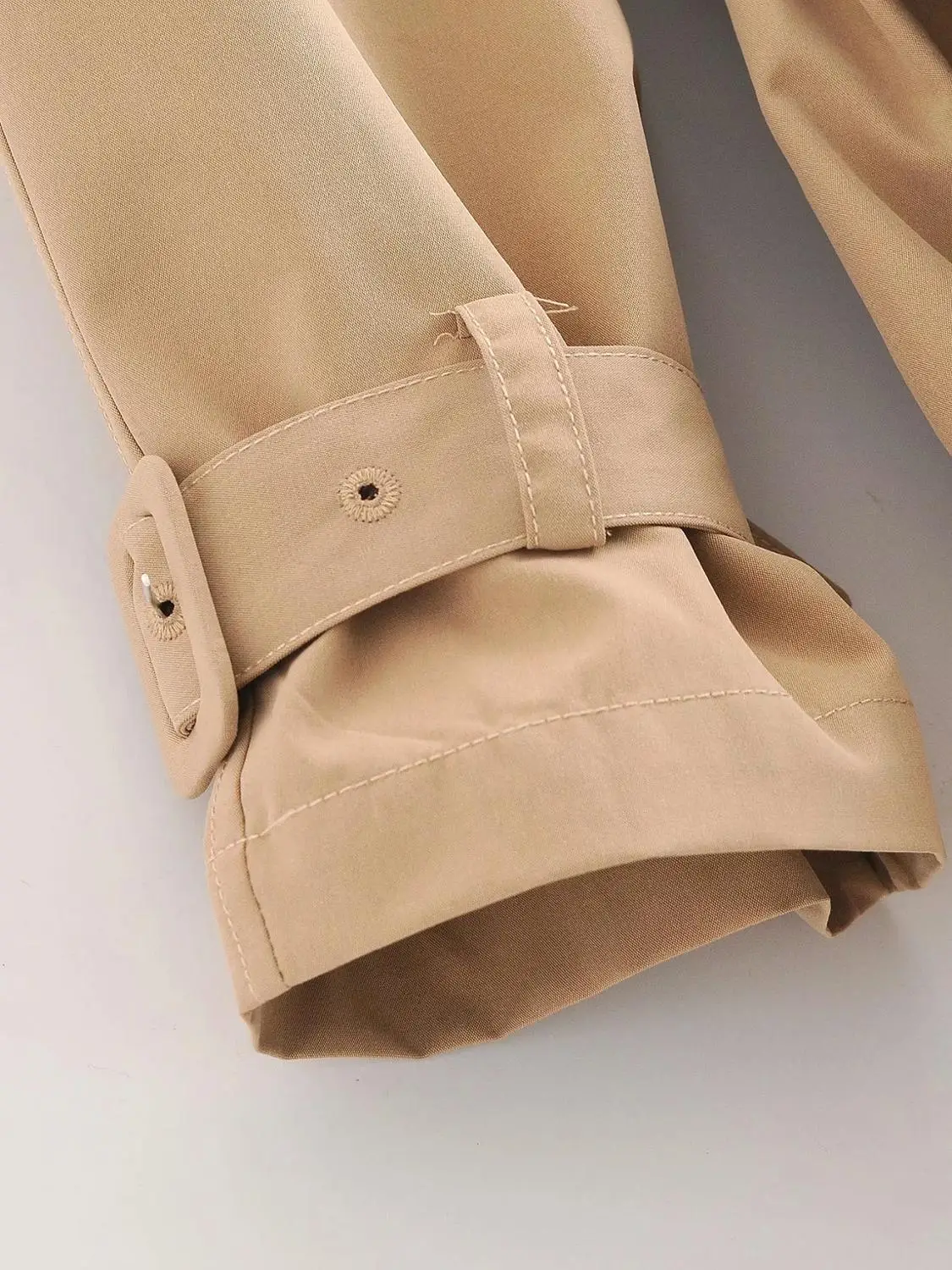 

Women 2021 Fashion With Belt Double Breasted Trench Coat Vintage Long Sleeve Side Pocket Female Outerwear Chic Overcoat