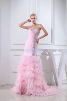 free shipping 2017 new design crystal style handmade custom sizecolor dresses warli bridal gown mermaid pink wedding dresses