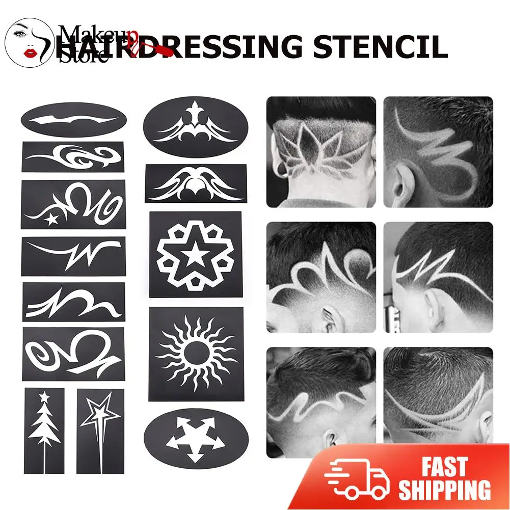 

20x Mix Hair Styling Tattoo Template DIY Hair Trimmer Model Stencil Hairdressing Tool for Marking Mould of Electric Push Shear