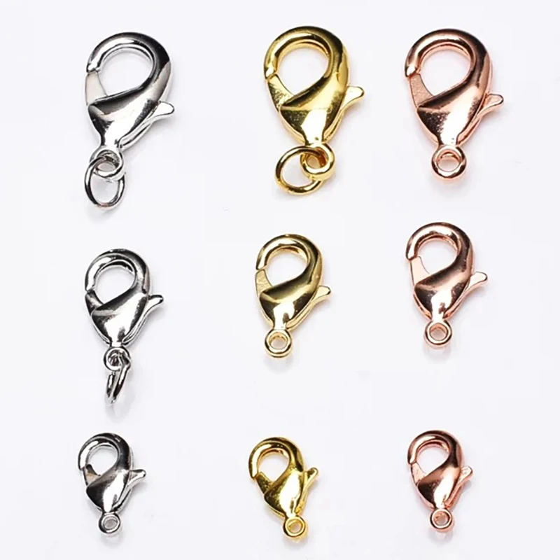 Застежки-карабины для браслетов серебристые золотистые черные металлические