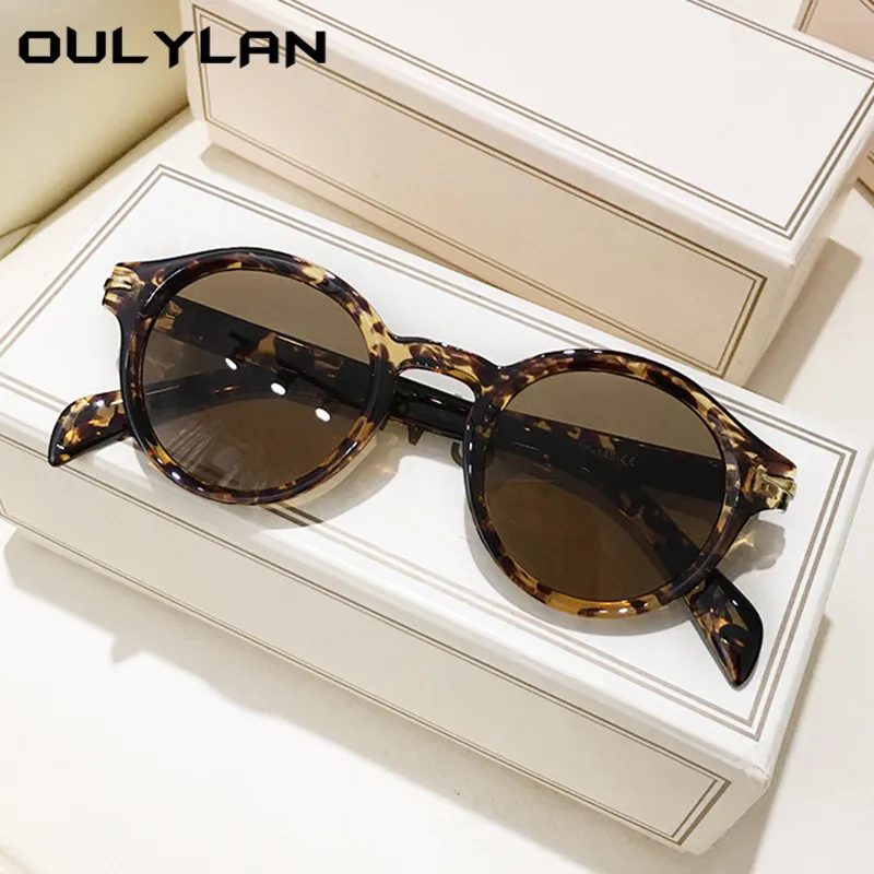 Круглые Солнцезащитные очки Oulylan для мужчин и женщин новинка 2021 винтажные желтые