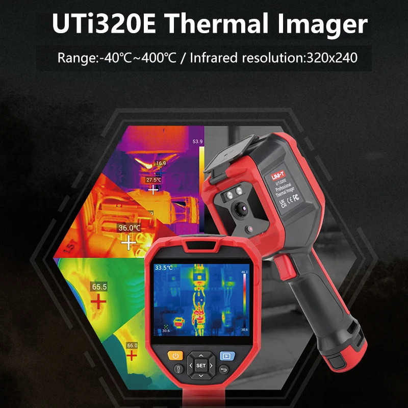 UNI-T UTi320E Thermal Imaging Camera with WiFi - 320 x 240 IR Infrared  Thermal Imager with 3.5 IPS Screen Display Temperature Range -40ºC~440ºC 
