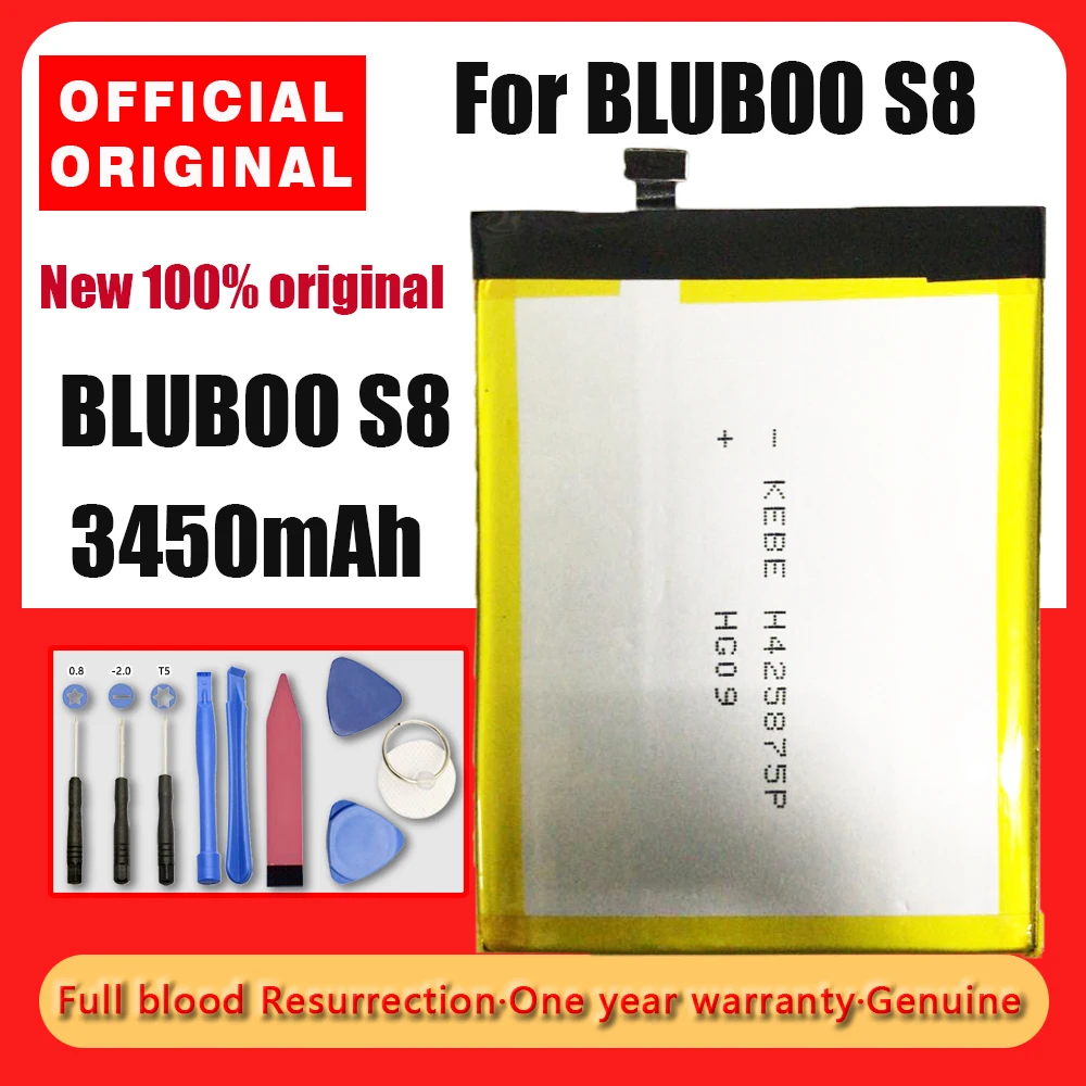 

BLUBOO S8 Battery 3450mAh 100% Original New Replacement Accessory Accumulators for BLUBOO S8 / S8 Lite Cell Phone + Free Tools