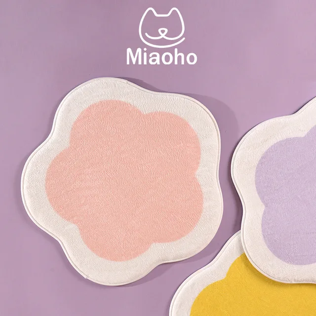 Cat accessories flower plush pet litter cushion composite suede cushion dog cat sofa cushion household carpet to keep warm