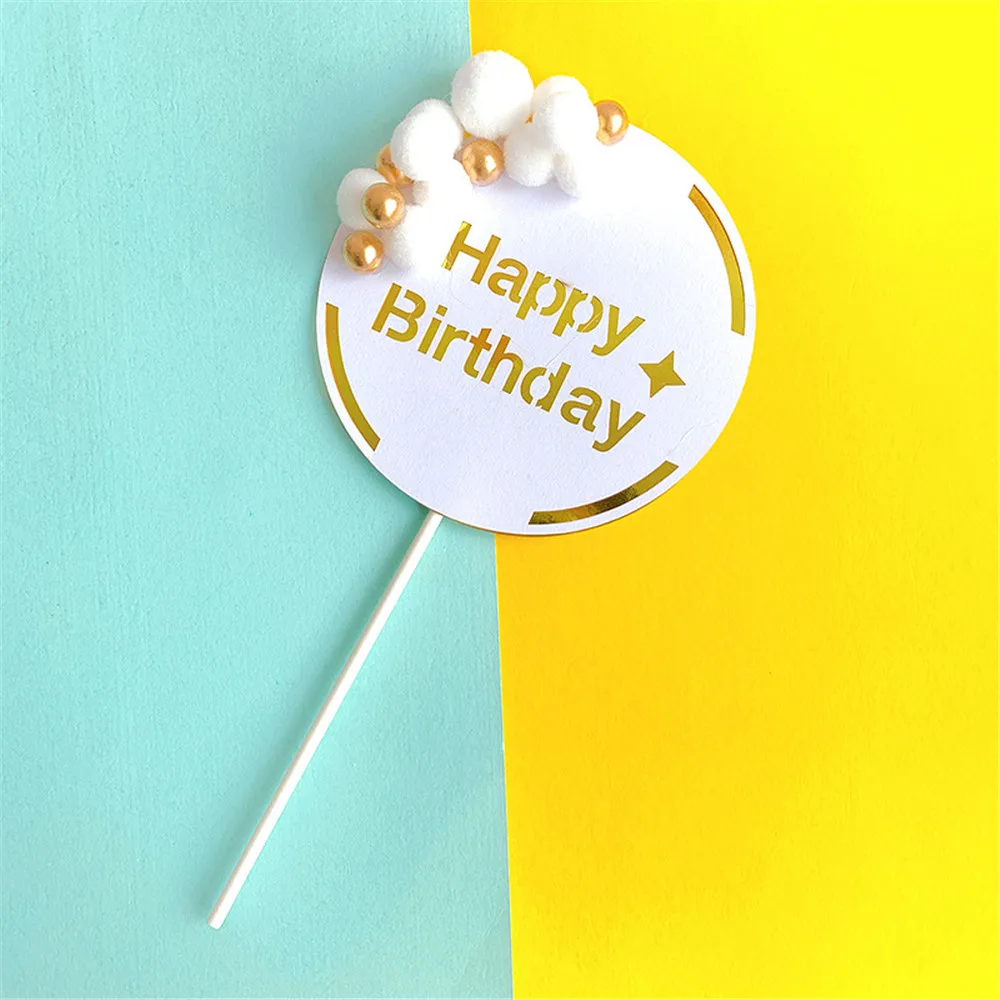 1 шт. милые Топпер для торта С Днем Рождения прекрасные бумага топперы на торт