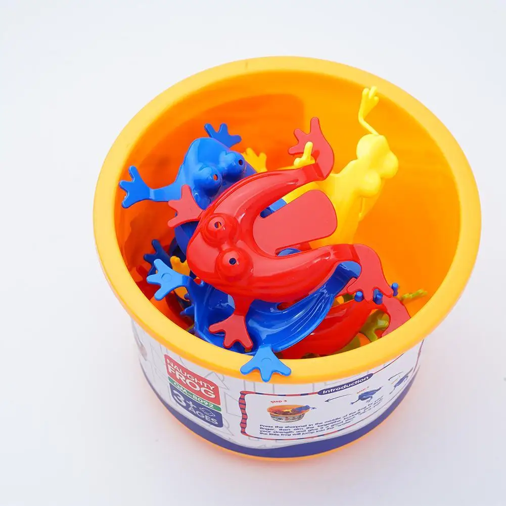

12Pc Jumping Frog Toy With A Bucket Bounce Fidget Toys For Kids Novelty Assorted Stress Reliever Toy For Children Birthday Gift