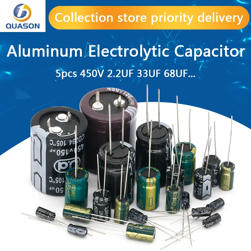 Алюминиевый электролитический конденсатор 450 в 1 мкФ 2 3 4 7 10 22 33 Ф 47 68 82 МКФ 100 150 180 220