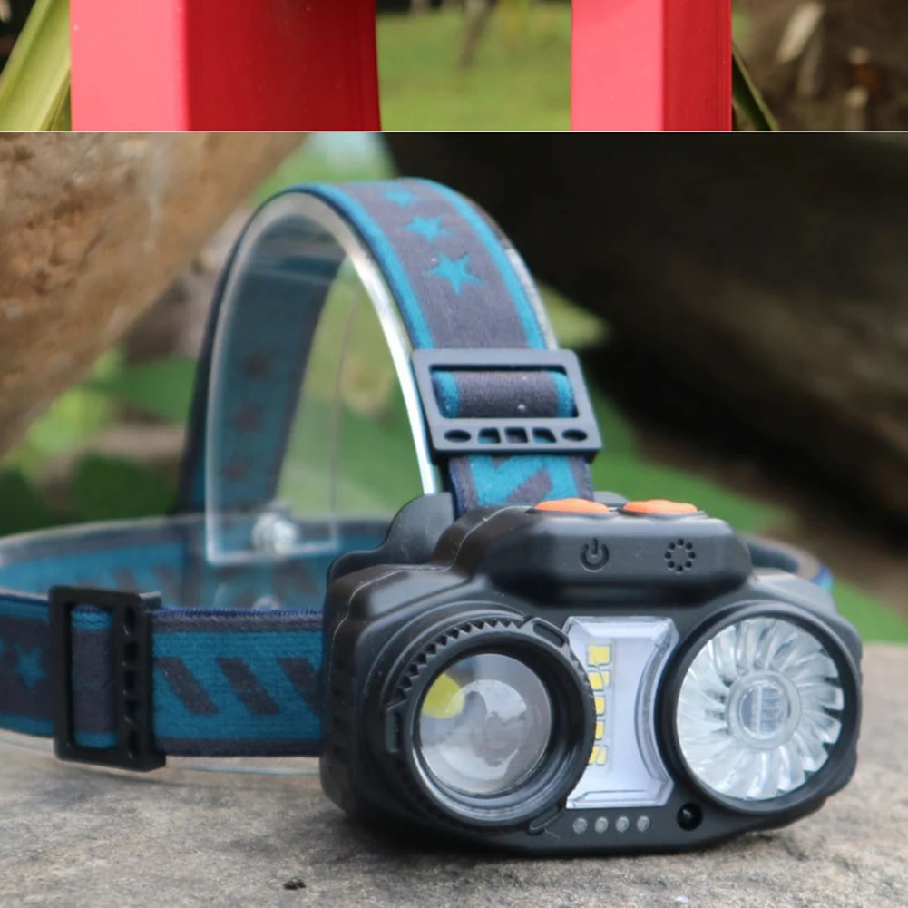 

Rechargeable LED Headlamp Waving Sensor Headlight Camping Flashlight Head Light Bike Riding Safety Warning Lamp