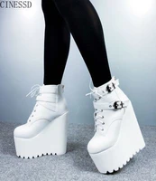 autumnwinter 2019 new korean edition 16cm wedge heel boots women elevated inside super cool ankle boots martin dj ankle boots