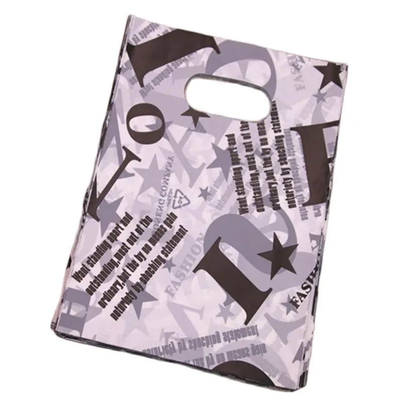 

2021 New Style Wholesale 100pcs/lot 15*20cm Luxury Fashion Letter Medium Plastic Gift Packaging Bags