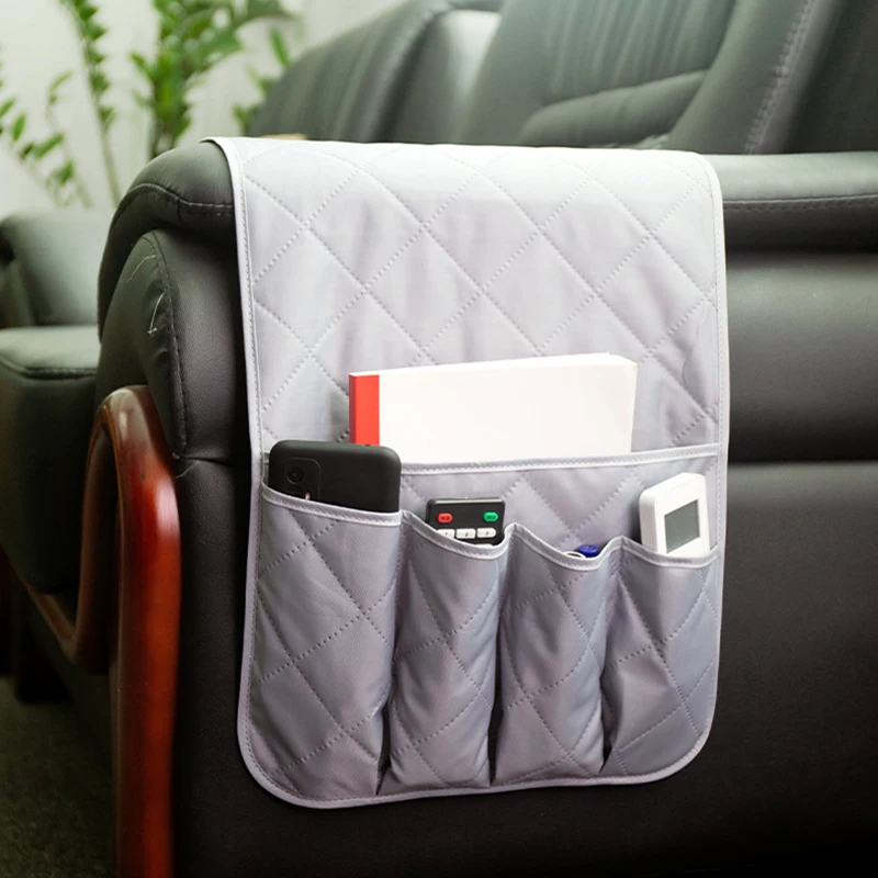 

Sofa Armrest Storage Bag with 5 Pockets Remote Control Storage Organizer Waterproof Sofa Bedside Hanging Bags for Sundries