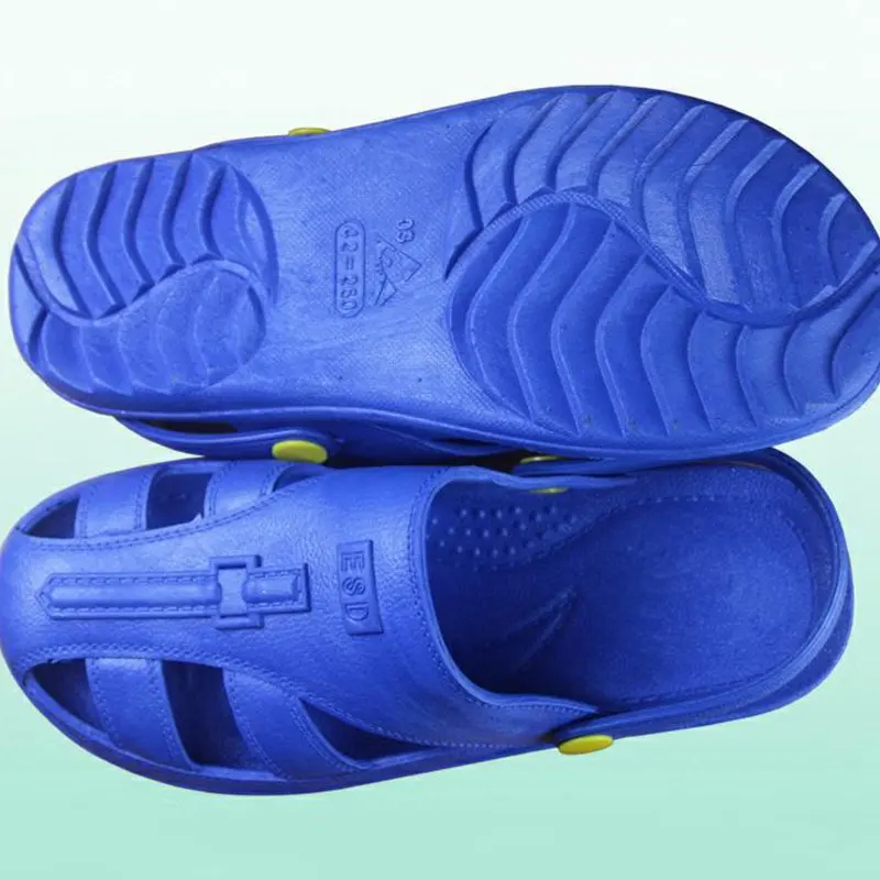 

Anti-static Sandals Toes Protection New Spring Summer Dust Free Workshop Antiskid Lightweight Breathable Working Slippers