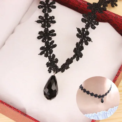 ZRHUA чокер с несколькими слоями ожерелье черное кружевное кожаное женское