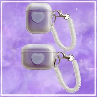 gradient purple heart earphone case airpods 1 and 2 case airpods pro case airpod 3 case earphone accessories case