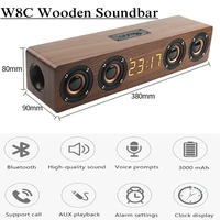 bluetooth speaker 4 speakers tv soundbar woofer sound column subwoofer with led clock display fm radio acoustic system boom box