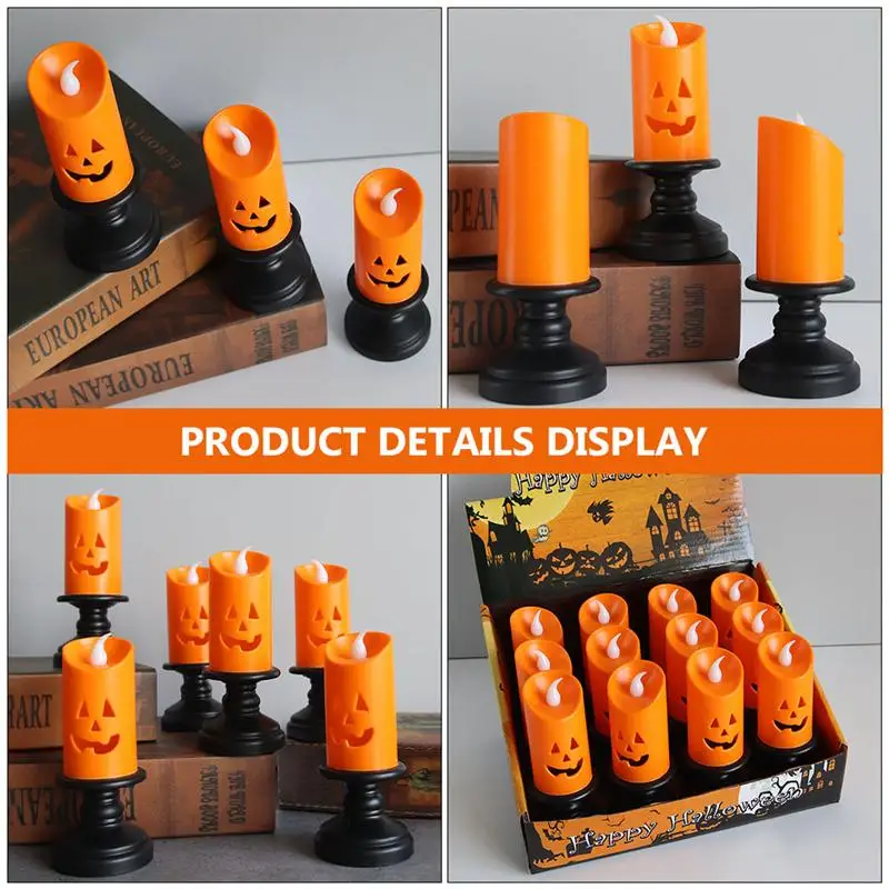 

3Pcs Halloween Candle Lamps Decorative LED Lights Festival Lighting Ornaments Party DIY Home Decoraiton Accessories