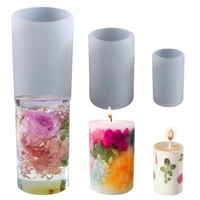 diy crystal epoxy mold cylindrical candle setting jewelry silicone mold new resin casting mold