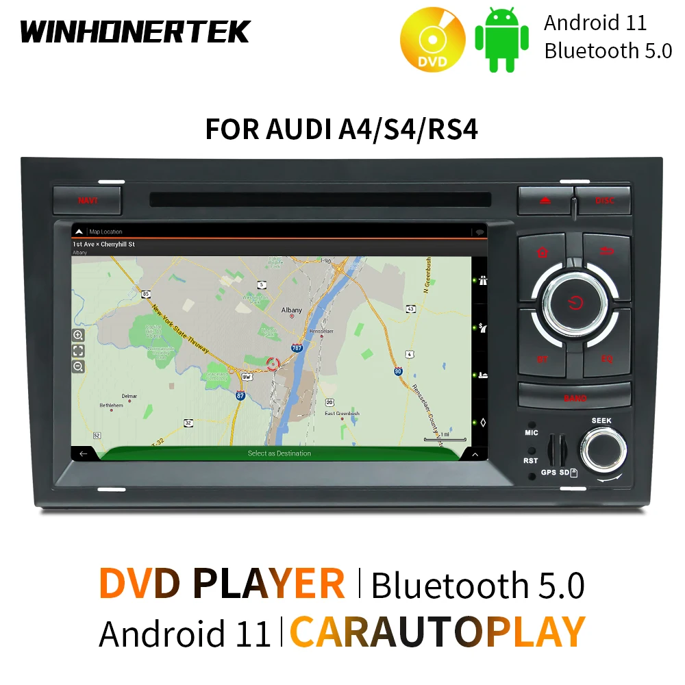 

Автомагнитола для Audi A4/S4/RS4, 1080-2000, Android 11, 2 Din, DVD/CD, 2012 P, 4K, 7 дюймов, 2 + 32 ГБ, Wi-Fi