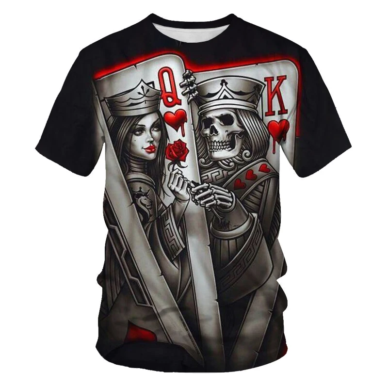 

2021 Summer Fashion Trend Skull Head Pattern 3D Printing Men's All-match Casual T-shirt Clothing