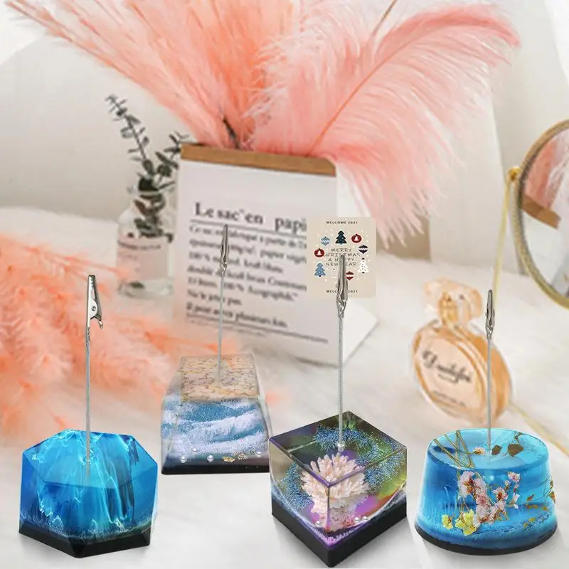 

Creative Memo Folder Silicone Mold DIY Crystal Epoxy Resin Mold Table Ornaments Card Holder Resin Casting Mold Home Decoration