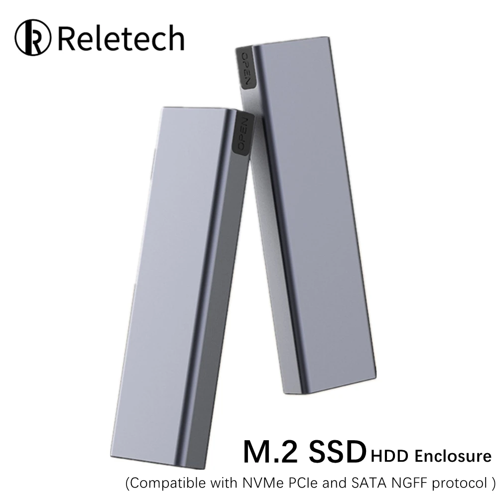 Портативный корпус для жесткого диска Reletech M2 SSD usb 3.1 Type C 10GPS поддерживает два