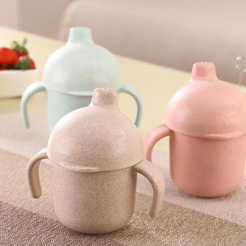 

New Cute Leak-proof Baby Cup Bpa-free Cup For Babies 240 Ml Food Grade Pp Handle Bottle For Drinking High Quality Baby Cups New