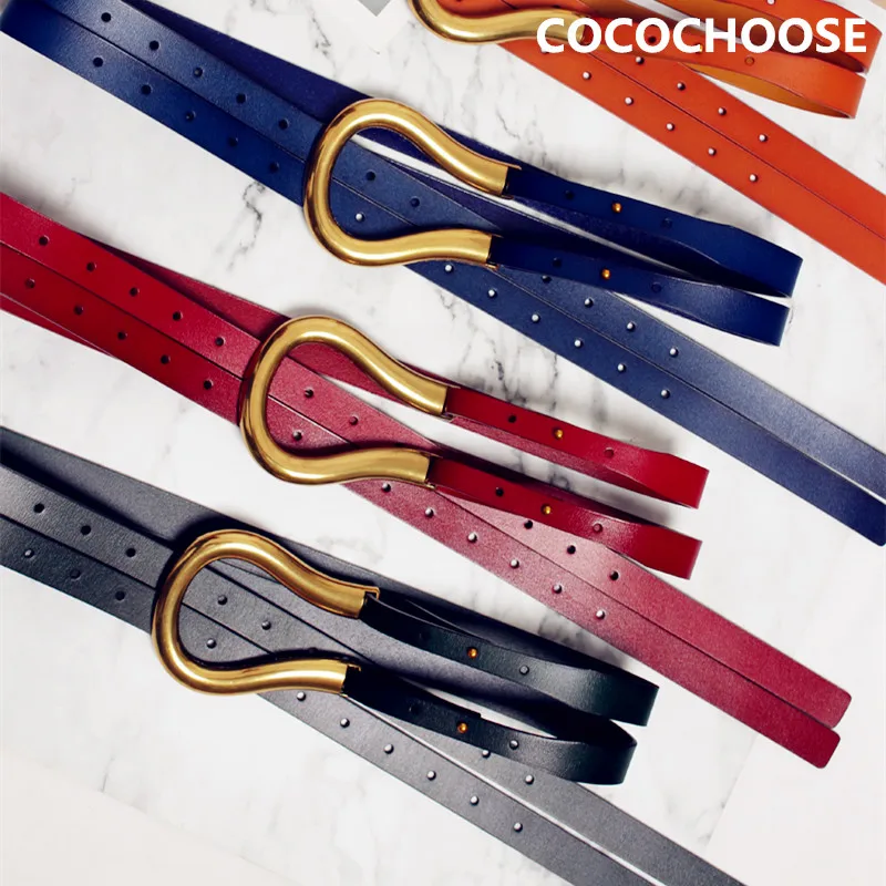 Женские роскошные дизайнерские кожаные ремни высокого качества с большой