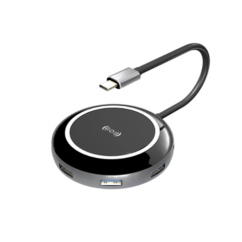 Многофункциональный usb-хаб адаптер 9 в 1 USB C концентратор гигабит RJ45 4K HDMI QI