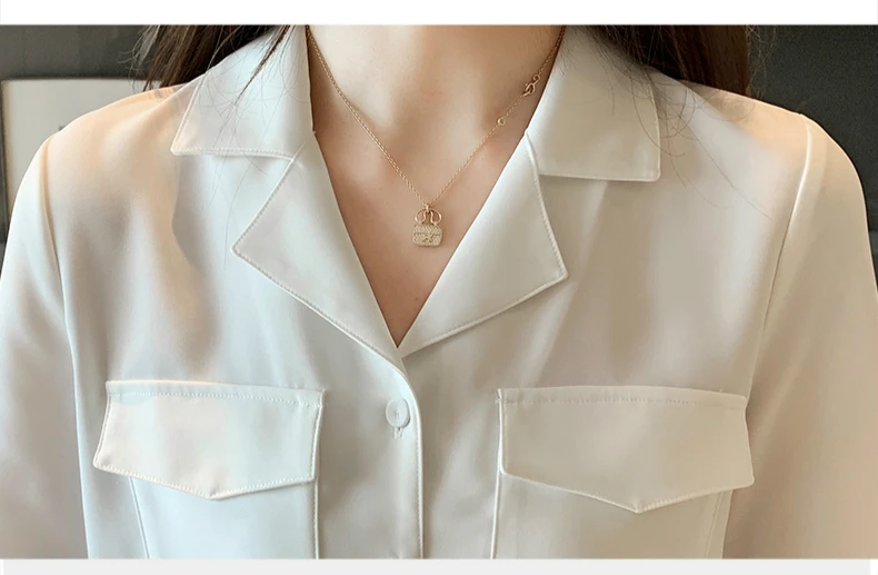 Для женщин s Топы и блузки с v образным вырезом офисная блузка топы белого цвета