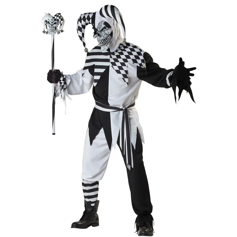 

Halloween Costumes Black-White Clown Evil Cosplay Circus Clothes Costum Party Stage For Show Cartoon Cosplay For Halloween