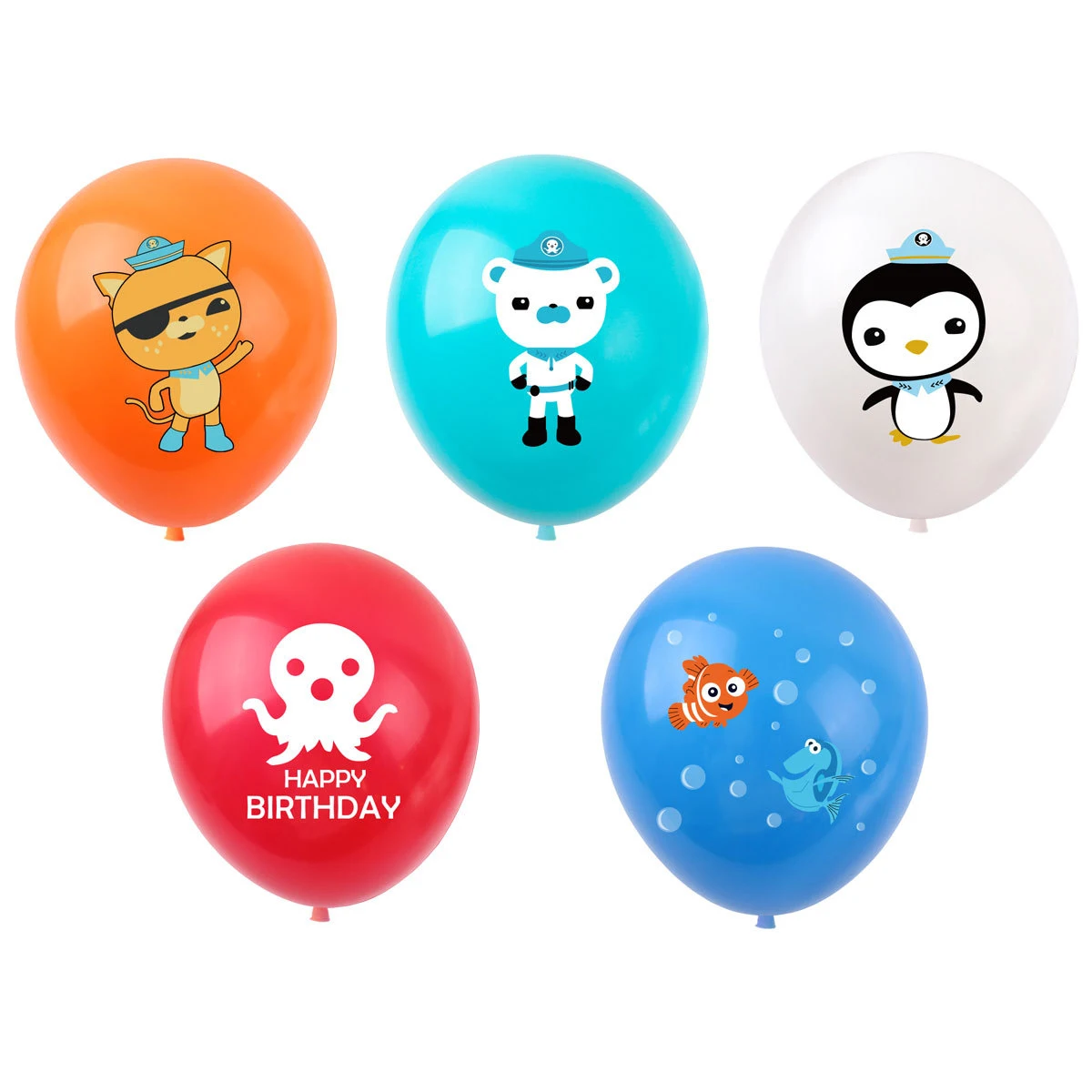 10/12pcs The Octonauts Balloon 12inch Ballon Happy Birthday Octopod Barnacles Peso Kwazii Baby Shower Party Supplies Decoration - купить по