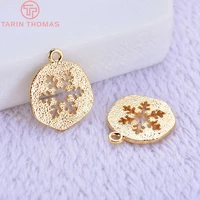 131410pcs 11mm 24k gold color plated brass hollow snow charms pendants high quality diy jewelry making findings