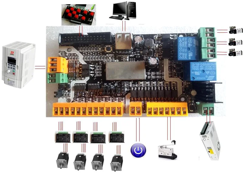 DIY CNC лазер 3 осевые 4 контрольные карты USB нефрит используемый в гравировальной
